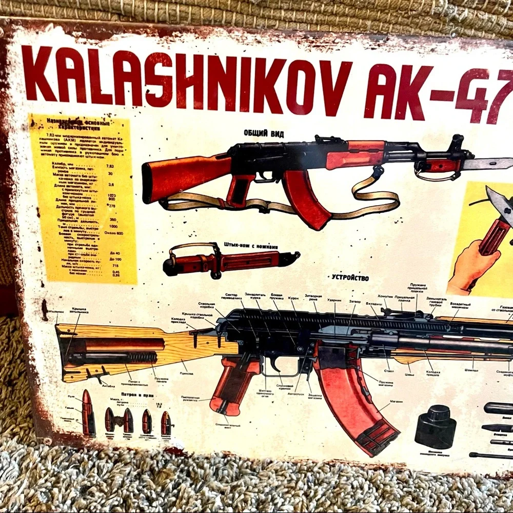 NEW Heavy Duty Steel Kalashnikov AK-47 Metal Sign